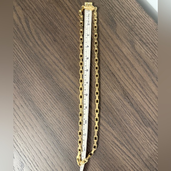 Chain Necklace Large Paperclip Tiffany Inspired 14K Gold - Picture 4 of 8